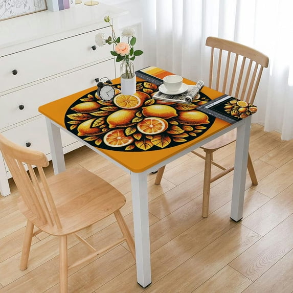 BANET Cover Table Cloth Fitted Tablecloth Elastic Edged Fits Tables Up to White