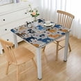 thumbnail image 1 of BANET  Cute Dog Paw Print Square Tablecloth  Square Table Cloth Waterproof Table Cover Washable Fabric Wrinkle Resistant Blue Tablecloths for Dining Kitchen Party Holiday Dinner white, 1 of 8