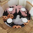 Cute Halloween Pumpkins Round Tablecloth Waterproof Table Cloth
