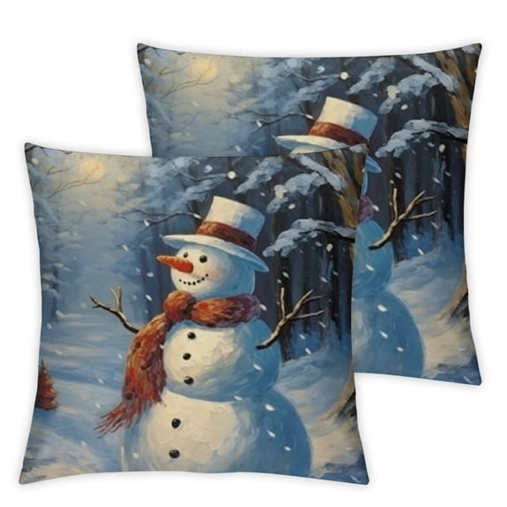 BANET Cute Satin Pillowcase for Hair and Skin, Christmas Pillowcase with Zipper, Soft Pillow Cover, Pillow Cases Set of 2 24x24in