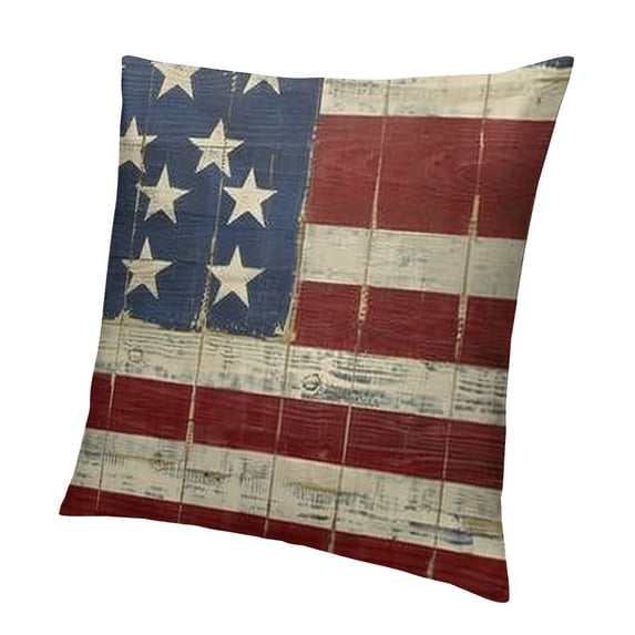 BANET , Decor America Flag Throw Pillows Independence Memorial Day Pillowcase Decorations Outdoor Cushion Case for Couch White