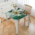 thumbnail image 1 of BANET Decorative Elastic Edged Square Fitted Tablecloth,Tropical Flora Polyester Indoor Outdoor Fitted Table Cover for Home Kitchen Dining Room Fit Square Table White, 1 of 7