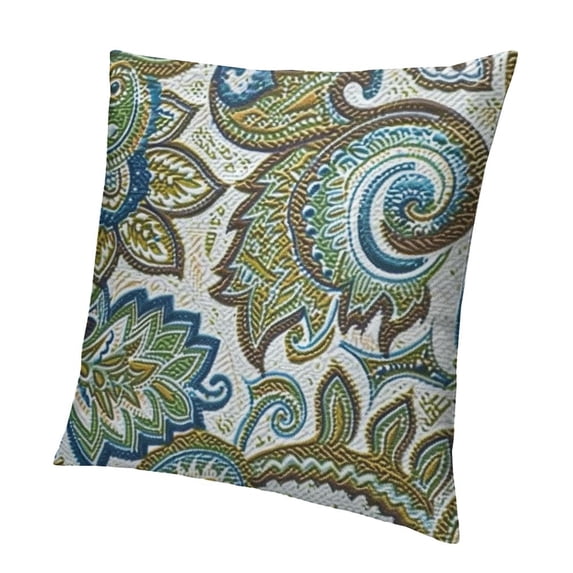 BANET Decorative Pillow Covers Throw Pillow Cases,Paisley Pattern,Multicolor White