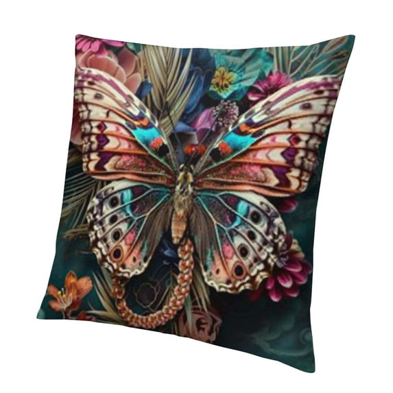 BANET Decorative Pillow Covers Vintage Butterfly Floral Throw Pillow Covers Abstract Colorful Flower Pillowcases Modern Square Cushion Cases for Sofa Couch 20x20in