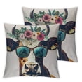 thumbnail image 1 of BANET Decorative Throw Case, with Floral Wreath and Round Sunglass Pillow Cases s for Sofa Pillow Cases Set of 2 20x20in, 1 of 7