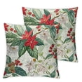 thumbnail image 1 of BANET Decorative Throw Pillow Case Pack of 2, Christmas Pattern in Buds Branches Natural , Couch Bedroom Living Room Cushion Cover，Pink Green White 24x24in, 1 of 7