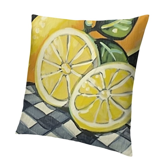 BANET Decorative Throw Pillow Cover , Black White Check Stripes Porch Outdoor Home Decor, Wreath Couch Cushion Case White