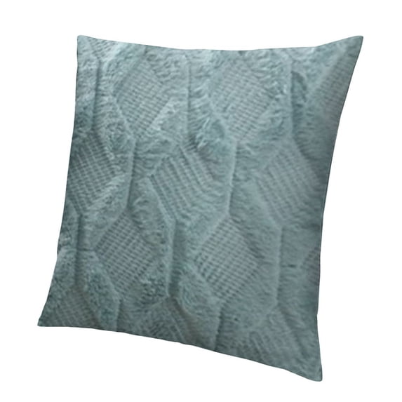 BANET Decorative Throw Pillow Covers Soft Plush Short Wool Velvet Square Pillow Case Aqua Blue Cushion Cover for Couch Sofa Bedroom Outdoor White
