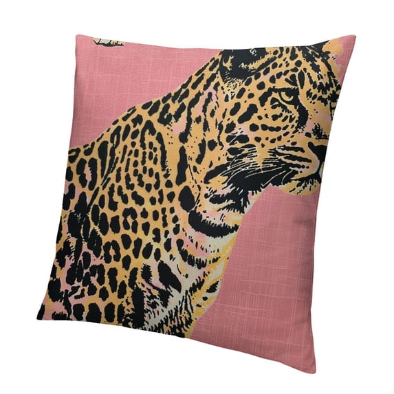 BANET Decorative Throw Pillow Cushion Covers for Couch Pattern Different Wild Striped Animal On Animals with Pink Textures Sofa Pillows Case 18x18in