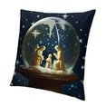 thumbnail image 1 of BANET Deep Blue Scene Bethlehem Star Decorative Throw Pillow Cover, Christmas Square Pillowcase Blended Double-Sided No Inserts for Bedroom Living Room 24x24in, 1 of 5