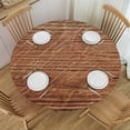 thumbnail image 1 of BANET Deluxe Elastic Edged Flannel Backed Fitted Table Cover - (Oak) Pattern - Round- Fits Round Tables 42"-46, 1 of 8