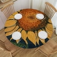 thumbnail image 1 of BANET Designer French Green Floral Tablecloth, with Sunflowers Pattern Tablecloths for Round Tables,Farmhouse Decor Table for Kitchen Thanksgiving Christmas 46"-50, 1 of 8