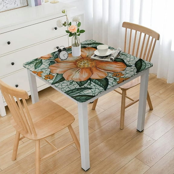 BANET Designer Linen Table Cloth Rectangle for Tables,Italian Floral ,Provencal Country s, Table Cover for Kitchen Dining,Thanksgiving,Christmas white