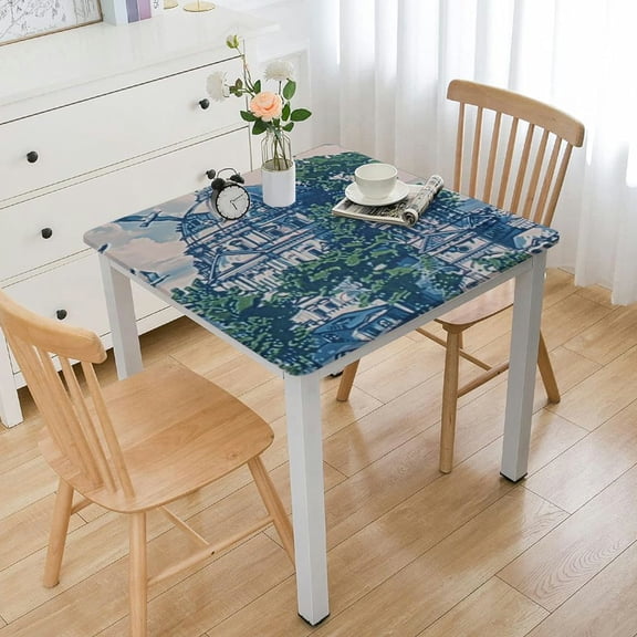 BANET Designer Small for Tables, Linen with and Pattern s,Elegant Table Cover Cloth Decorative for Kitchen Dining Room white