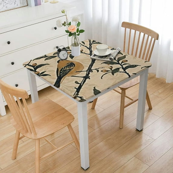 BANET Designer Table Cloth Square Table, Brids , Decor Kitchen Dining Thanksgiving white