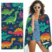 BANET Dinosaur Beach Towels for Boys Kids Beach Towels Toddler Beach Towels for Travel Pool Personalized Beach Towels for Kids Microfiber Beach Towels Quick Dry Beach Towel 30x60in