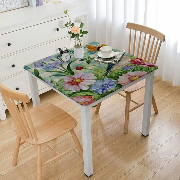 BANET Easter Day Tablecloth Waterproof Fabric Blue Rectangle Table Cloth Party Dinning Room Table Decoration Cloth, Blue and White white