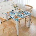 thumbnail image 1 of BANET Elastic Edged Flannel Backed Vinyl Fitted Table Cover - Floating Pattern - Fits Square Tables white, 1 of 7