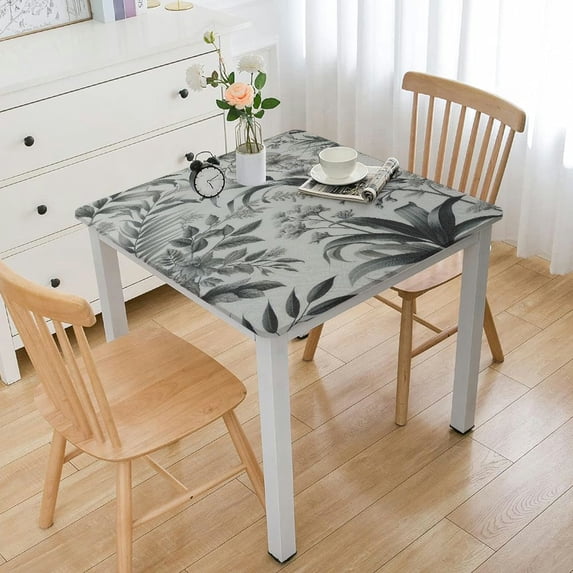 BANET  Elegant Damask Tablecloth for Small Rectangle Tables, Wrinkle and Stain Resistant Washable Floral Table Cloth, Vintage Toile Table Cove White
