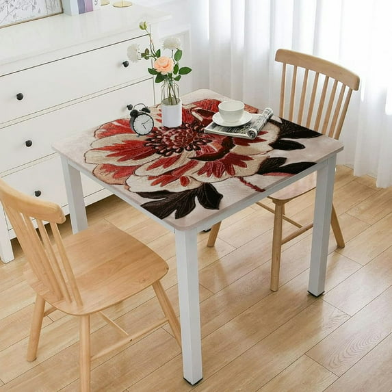 BANET Embroidered ,Cut Work Coffee Table cover,Beige Table Doily Flower Washable Table Cloth white