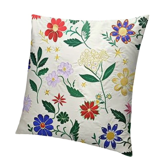 BANET Embroidered Decorative Throw Pillow Covers Pillowcases for Sofa Farmhouse Decor White