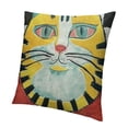thumbnail image 1 of BANET   Embroidered Decorative Throw Pillows Covers for Sofa Decor Cushion Cases (Sunny Cat) 12x12in, 1 of 5