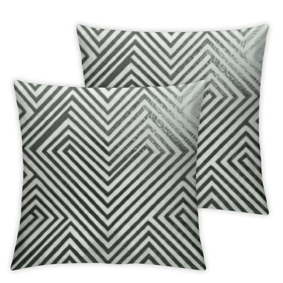 BANET Embroidery Throw Pillow Covers Grey Diamonds Decor Accent Decorative Pillow Covers for Sofa and Living Room, Set of 2 12x12in
