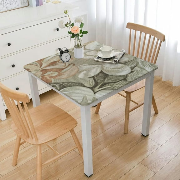 BANET  European Rose Design Tablecloth Ivory Square/Rectangle white