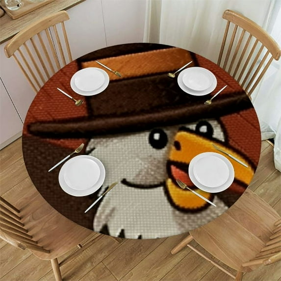 BANET Fall Round Tablecloths Maple Leaf Turkey Pumpkin Waterproof Tablecloths Check Plaid Oil Proof Spill Proof Vinyl Table Cloth Round Table Cover for Autumn Thanksgiving Harvest 42"-46