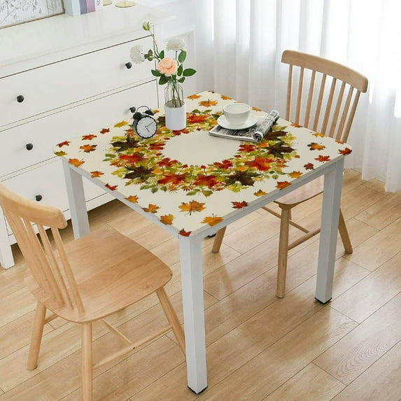 BANET Fall Square - Leaf Table Cloth Colorful Fallen Circle s Thanksgiving Table Covers for Home Kitchen Patio 36*36