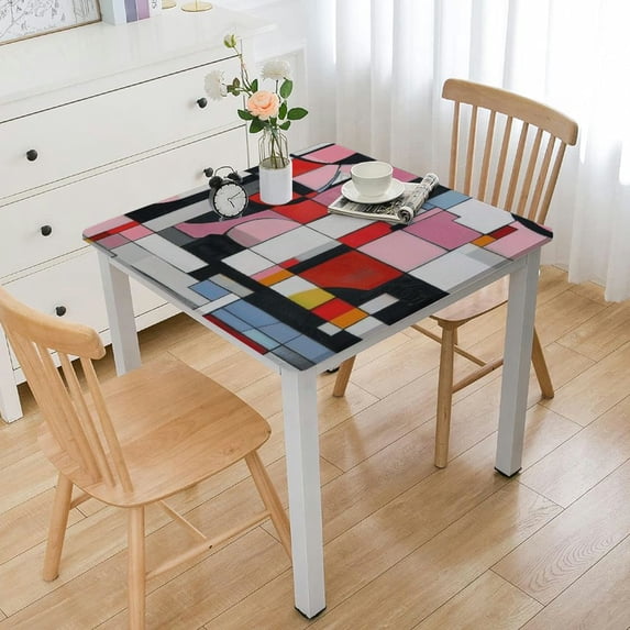 BANET Fall Tablecloth Black and White Red Pink Geometric Minimalist Art ...