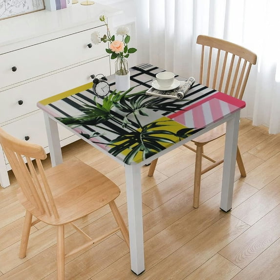 BANET Fall Tablecloth Spotted Leopard Monstera Leaf Print Table Cloth Square Colorful Distinct Colors Laye Autumn Fabric Kitchen Table Decorations Dinner Parties Fall Indoor Or Outdoor Decor white