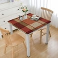 thumbnail image 1 of BANET Fall Thanksgiving Checkered Tablecloth Square Brown Red Stain-Resistant Table Cloth Polyester Country Table Cover for Kitchen white, 1 of 8