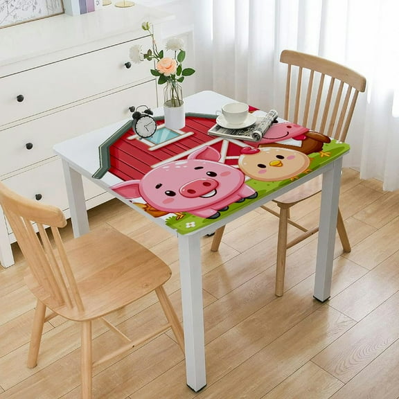 BANET Farm Animals Party Tablecloth Table Cover Red for Picnics Baby Shower Birthday Barnyard Farm Animal Theme Party Decor Supplies