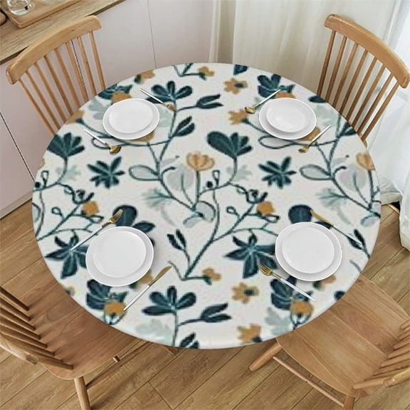 BANET Farmhouse Rooster Round Table Cloth - Farm Animal Tablecloths Hen Chicken Cattle Ducks Sunflower Table Cover Decoration for Dining Kitchen Picnic Party Decor 31"-35