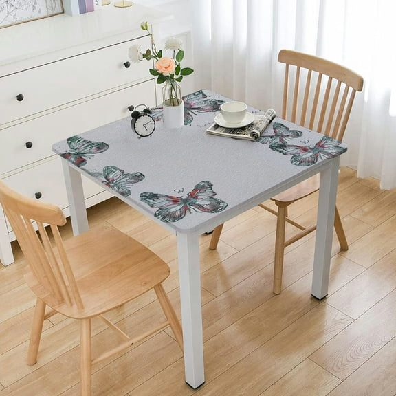 BANET Farmhouse Table Cloth Square Tablecloth, Wipeable Spillproof Oilcloth Waterproof Rectangle/Square Camping Tablecloth for Picnic Table Cover, Coffee Table White white
