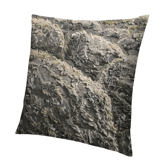 BANET Faux Rabbit Fur Pillowcases Solid Velvet Back Throw Pillow Cover Square Cushion Case Zipper Closure Soft and Fluffy Modern Home Decorative Gray Ombre 12x12in