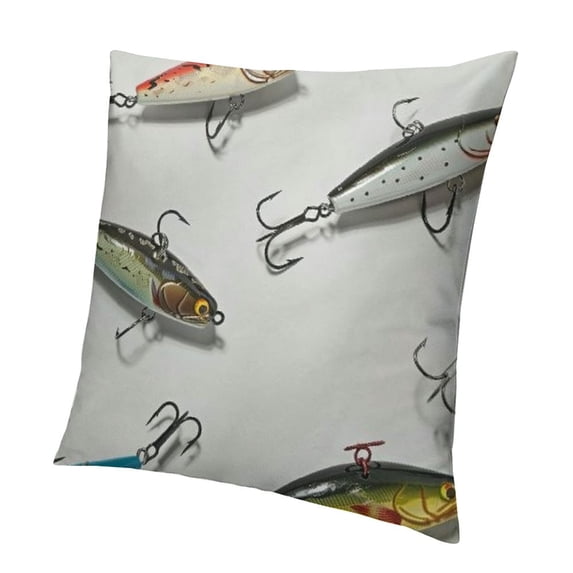BANET Fishing Pillow Sham, Several Equipment Objects Trolling Angling Netting Gathering Activity, Decorative Standard Size Printed Pillowcase White