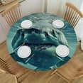 thumbnail image 1 of BANET Fitted Round Tablecloth ,White Shark Animal Table Cover,Elastic Edged Table Cloth Fits Round Tables 42"-46, 1 of 8