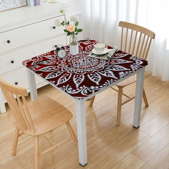 BANET Fitted Tablecloth Decorative Elements Tablecloth Oilcloth Table Cover for Square table white