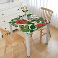 thumbnail image 1 of BANET Fitted Tablecloth Square, Red Art Flower Elastic Edge Polyester Table Clothes, Oil Resistant Washable Home Decor Tablecloths, for Indoor Outdoor Picnic Party Table Cover, Fits Square Table White, 1 of 7