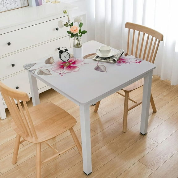 BANET Floral Print Cotton Trim Vintage Classic Flower for Dinner Table Kitchen Coffee Table Outdoor and Indoor white