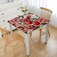 thumbnail image 1 of BANET Flower Cherry Fruits Square Fitted Tablecloth Elastic Edge Waterproof Oil-Proof Table Cover Stain-Resistant Table Cloth Fits Square Tables  White, 1 of 7