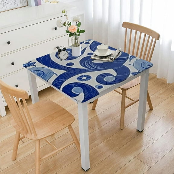 BANET Flower Tablecloth, Middle Eastern Swirl Petals with Effects Design, Dining Room Kitchen Rectangular Table Cover white
