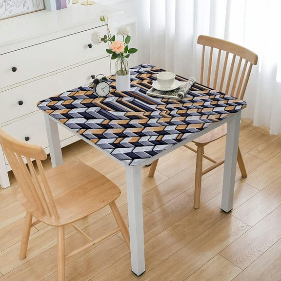 BANET Geometric Series Pattern Tablecloth,Cotton Linen Square Stripe Cotton Line Table Cover Nordic Twill Floral Tablecloth Kitchen Dining Room Restaurant Party Decoration White