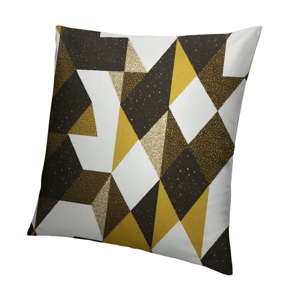 BANET Geometric Throw Pillow Cushion Cover, Triangles Pattern in Shades Graphic Illustration, Decorative Square Accent Pillow Case 12x12in