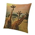 thumbnail image 1 of BANET Giraffes Throw Pillow Covers,Giraffes in The African Savanna Against The Background of The Pillowcase Home Decor for Sofa Bed Living Room 12x12in, 1 of 5