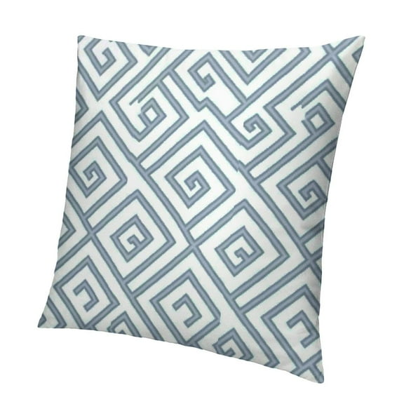 BANET Greek Themed Pillow Cushion Cover, Geometrical Maze Pattern Design Hellenistic Origins in Pastel Tones, Decorative Square Accent Pillow Case White