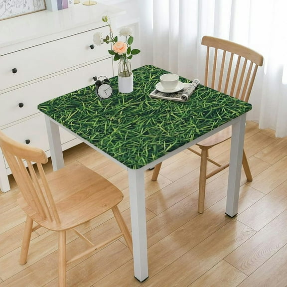 BANET Green Grass Field Tablecloth Grass Print Table Covers Sports Party Table Decor for Sports Theme Parties Decorations white