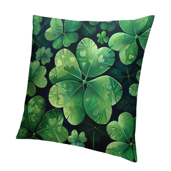 BANET Green Square Throw Pillow Covers , Saint Patricks Day Decorative Couch Pillowcase with Hidden Zipper, Print Throws Cushion Cover for Home Farmhouse 12x12in